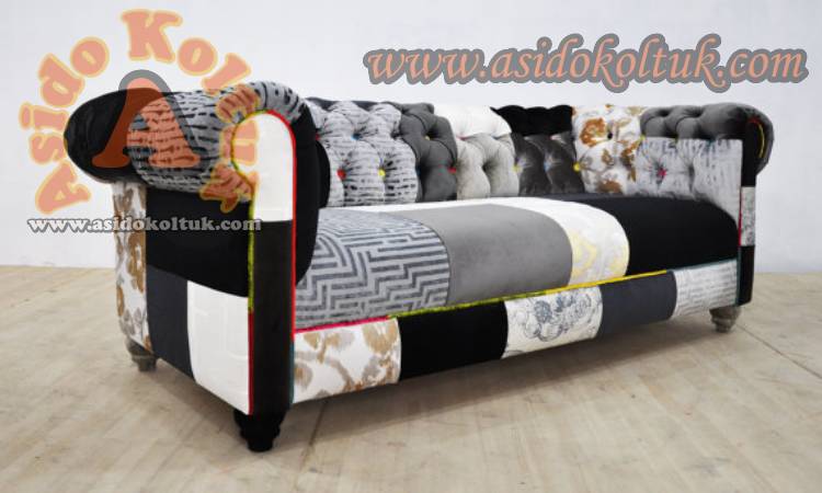 Dekoratif Chester Kanepe Modeli Patchwork