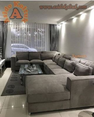 Modern Lüks Köşe Koltuk takımı Büyük Ölçü Salon Oturma Odası Köşe Takımı